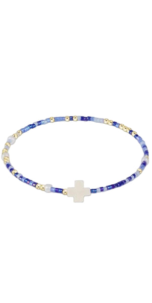 enewton - 5.5" egirl Hope Unwritten Signature Cross Bracelet - Is A Smurf's Butt Blue?