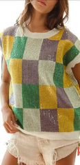 Mardi Gras Block Chain Sweater
