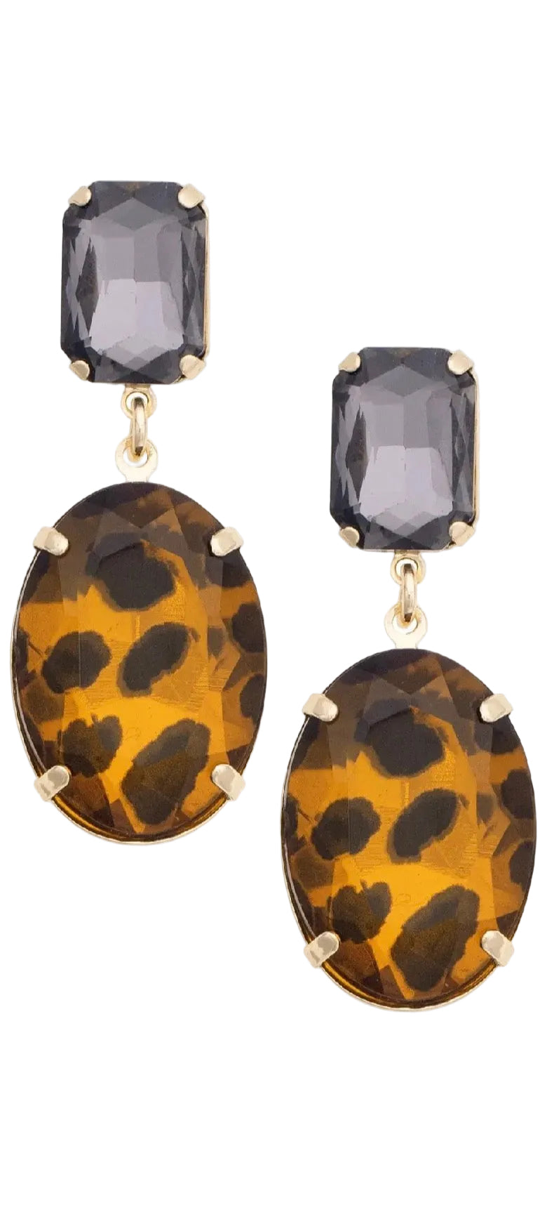 Parker Crystal Drop Earrings in Black Diamond
