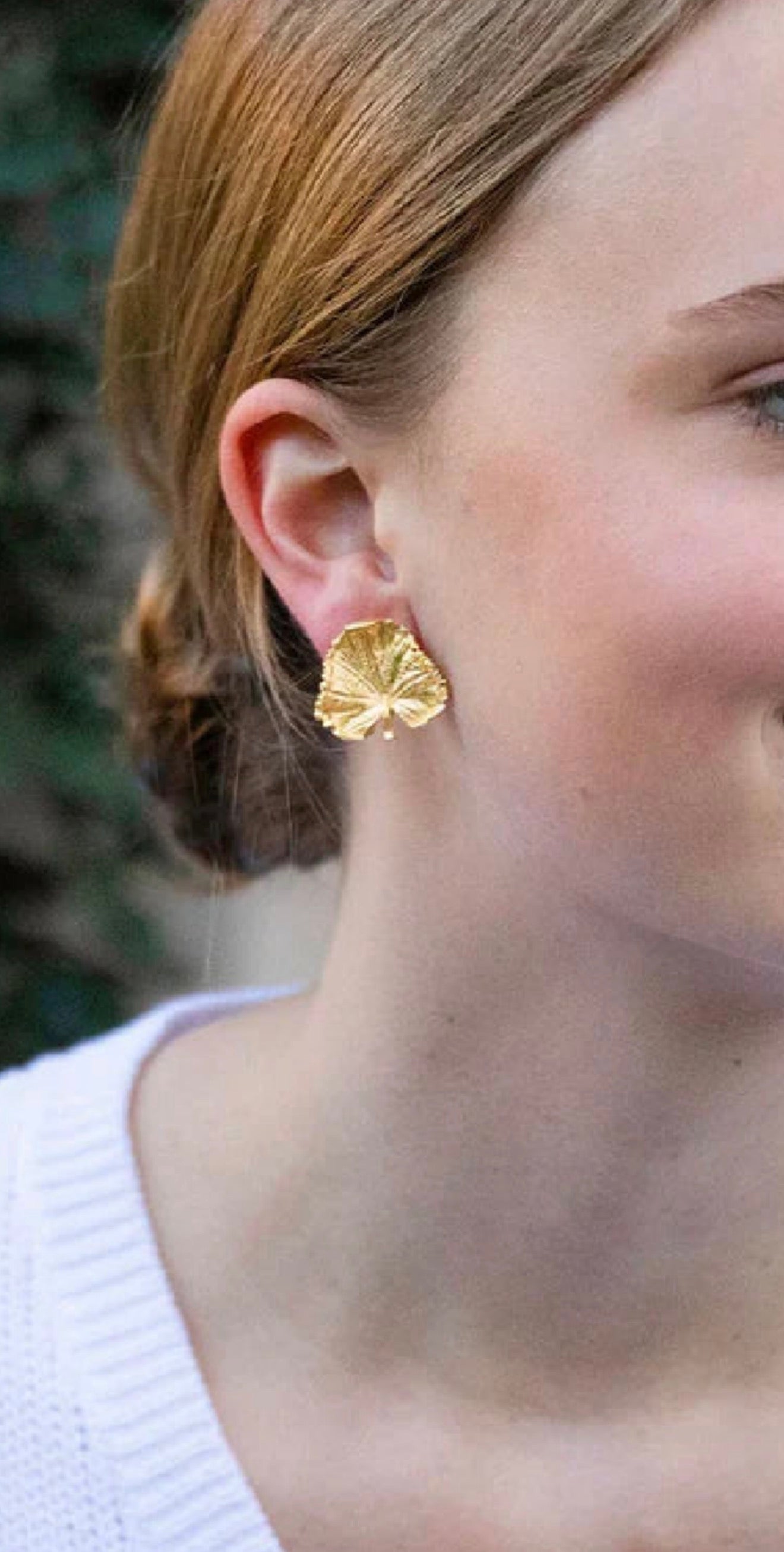 Susan Shaw Gold Leaf Earrings