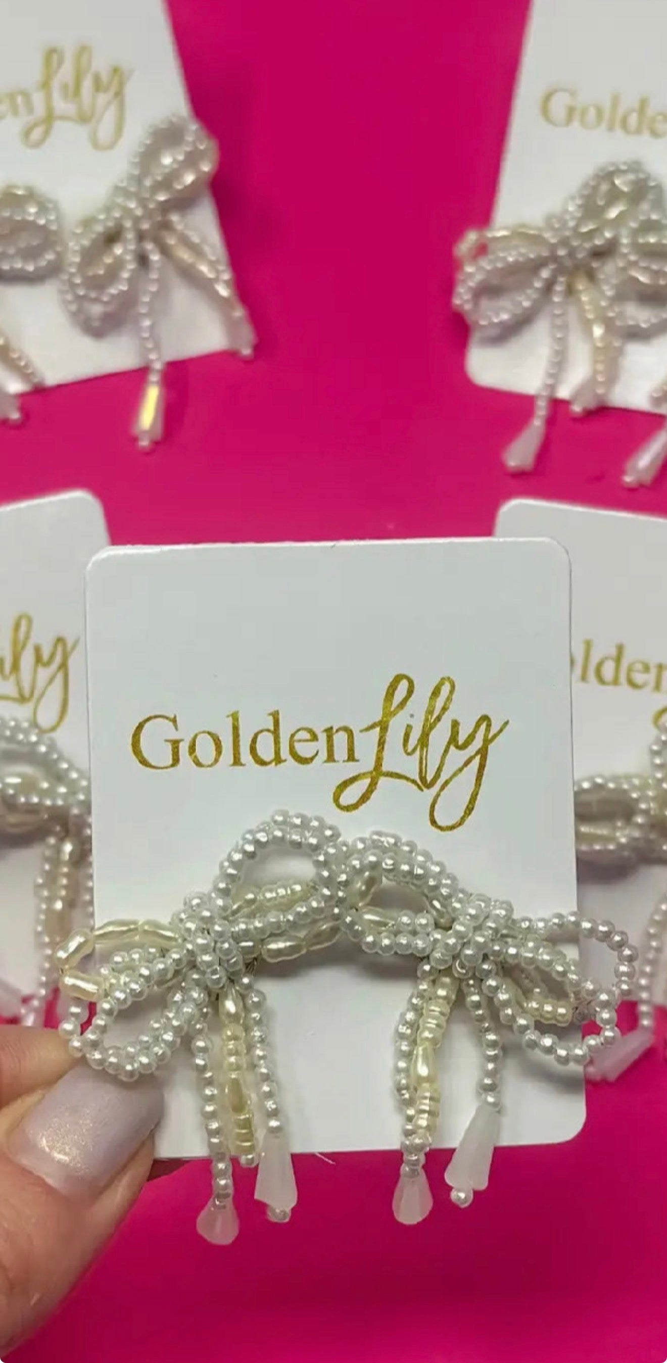 Mini Pearl Bow Earrings