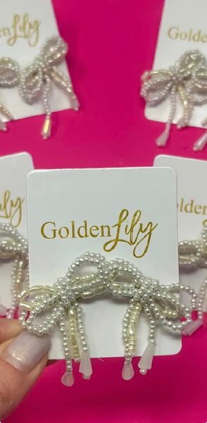 Mini Pearl Bow Earrings
