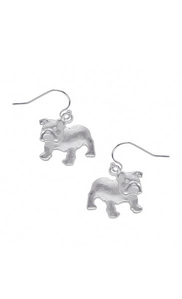 Mini Silver Bulldog Earrings