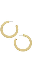 Susan Shaw Textured Gold Open Hoops