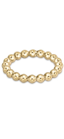 enewton 6.25" Gemstone Gold Joy Pattern 3mm Bead Bracelet - Ruby