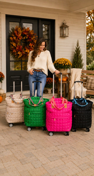 Tenley Quilted Tote Roller Bags - 5 Colors