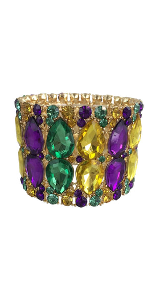 Dazzling Mardi Gras Gem Bracelet