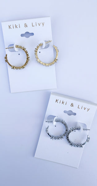 Kiki & Livy Bling Hoops - Silver and Gold