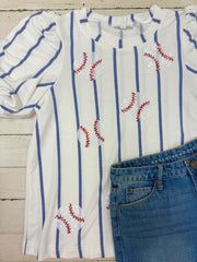 Mary Square Tina Top-Sequin Baseballs