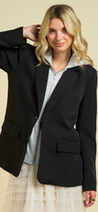 Classic Tailored Blazer with Attached Sweatshirt Hoodie
