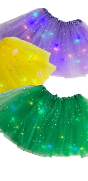 Mardi Gras Light Up Tutus - 3 Colors