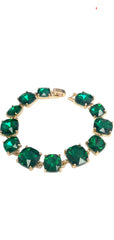 Cushion Cut Glass Crystal Linked Station Bracelet - 3 Colors