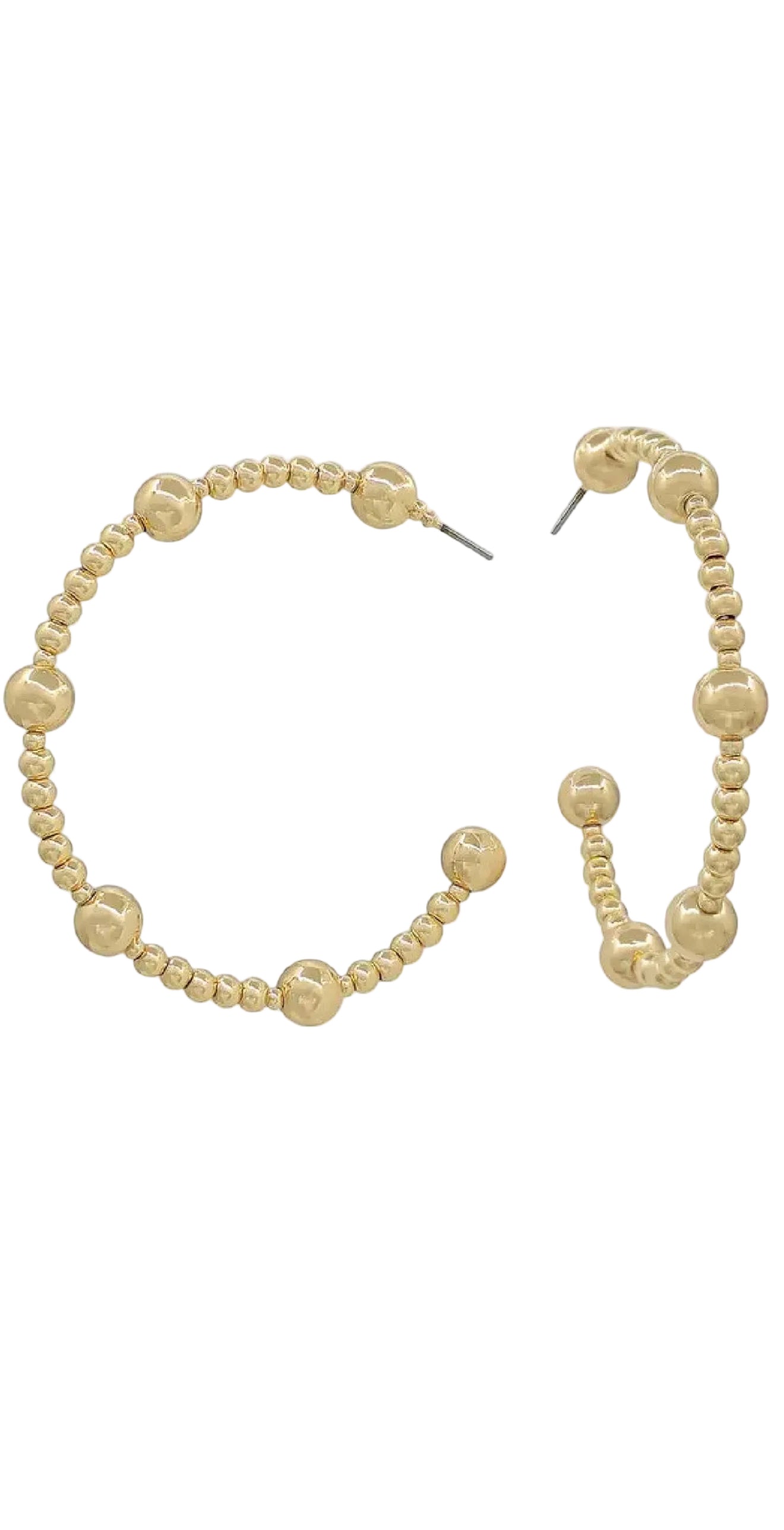 Wallace Beaded Gold Hoops