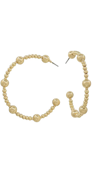 Wallace Beaded Gold Hoops