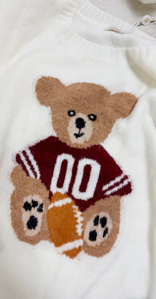 Simply Southern Football Bear Sweater