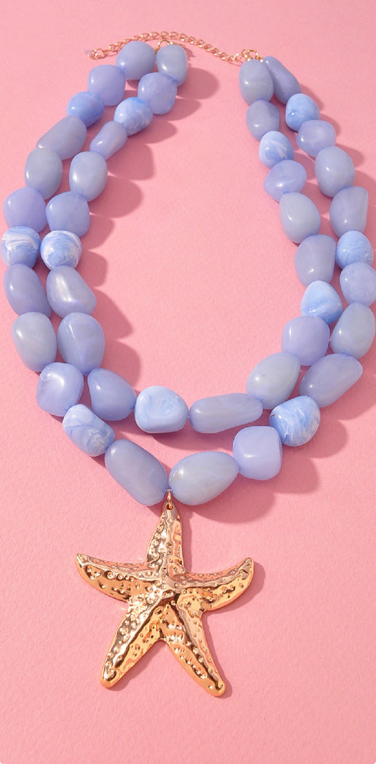 Ocean Starfish Charm Beaded Necklace