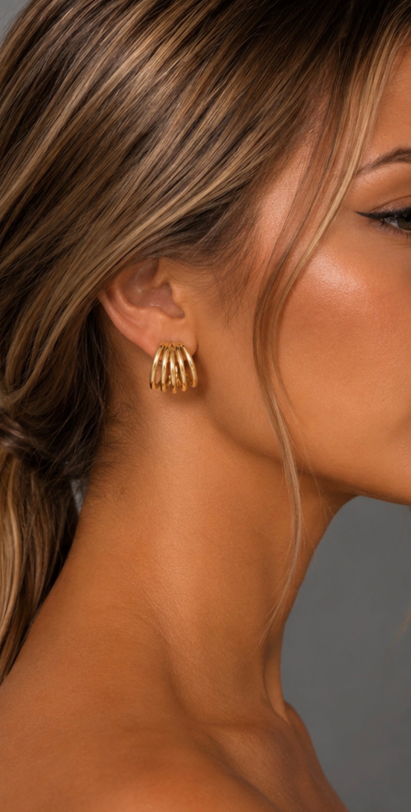 Multi-Band Gold Hoop Earrings