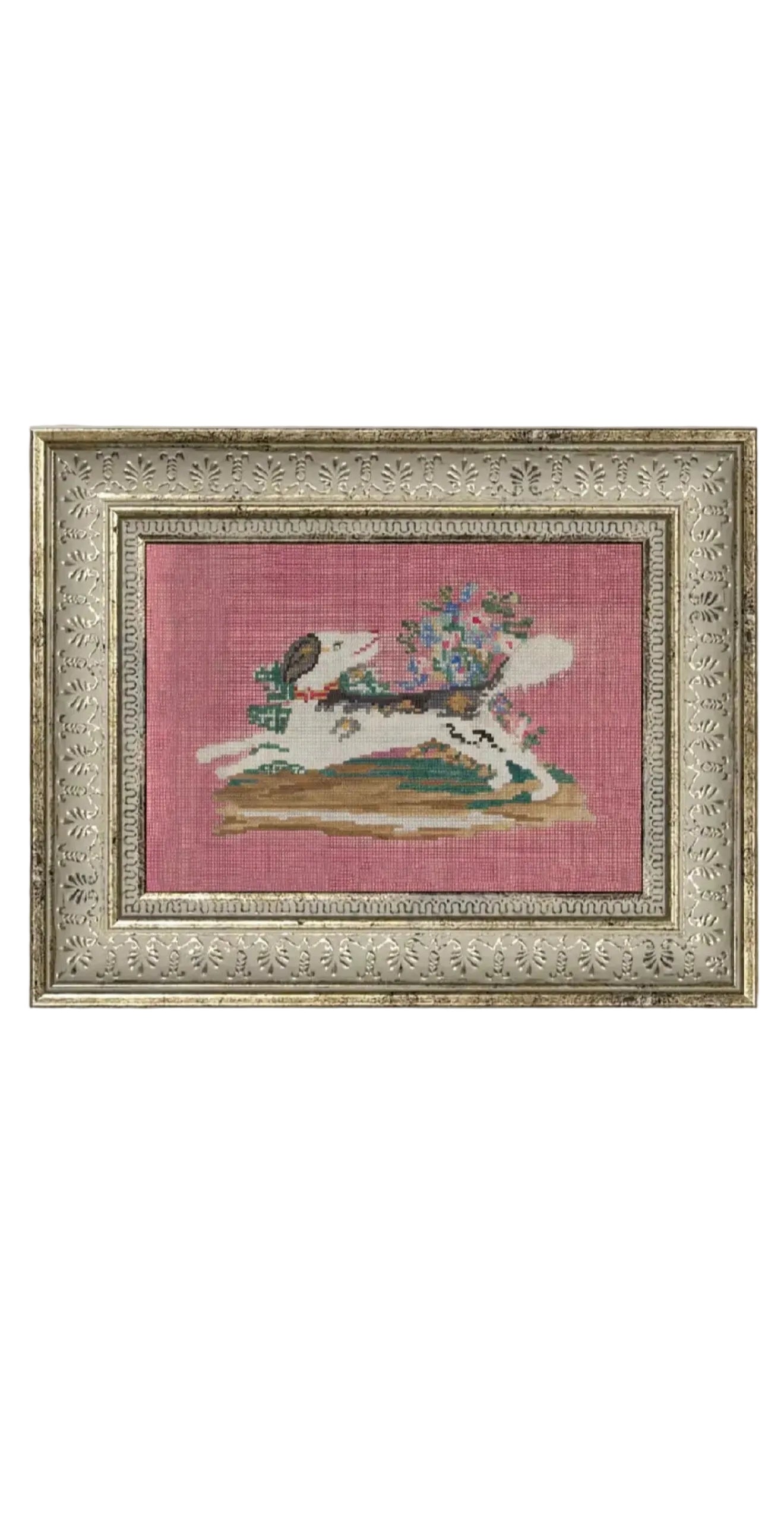 Framed Embroidered Pup
