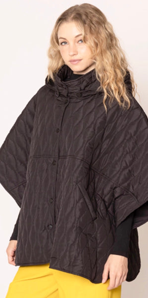 Winona Quilted Hoodie Poncho
