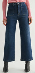 Patch Pocket Wide Leg Jeans