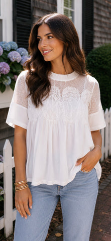 Lace Henley Top