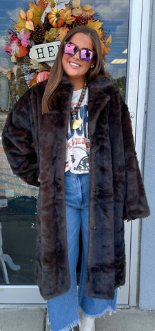 Teddy Bear Faux Fur Trench Coat