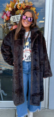 Teddy Bear Faux Fur Trench Coat