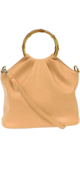 Natalie Bamboo Handle Pouf Bag - 2 Colors