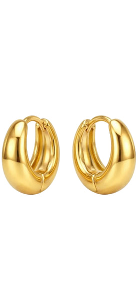 Ellie Vail Corinne Elongated Dome Huggie Hoop Earring