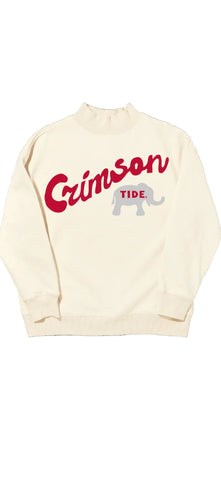 Campus Collection Mock Neck Sweatshirt - Bama 1831 Oval