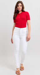 Judy Blue High Waisted Skinny White Jeans