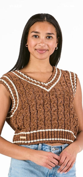 Simply Southern Bliss Sweater Vest - Umber