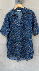 Simply Southern Leopard Printed Denim Dress