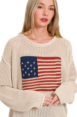 Coastal American Flag Sweater