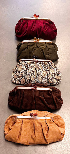 Aura Suede Clutch - 5 Colors
