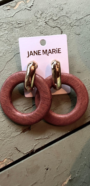 Mentone Wood Circle Earrings