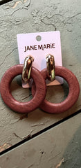 Mentone Wood Circle Earrings