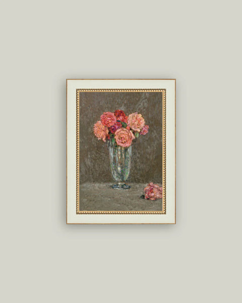 Framed Glass Vase with Roses