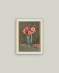 Framed Glass Vase with Roses