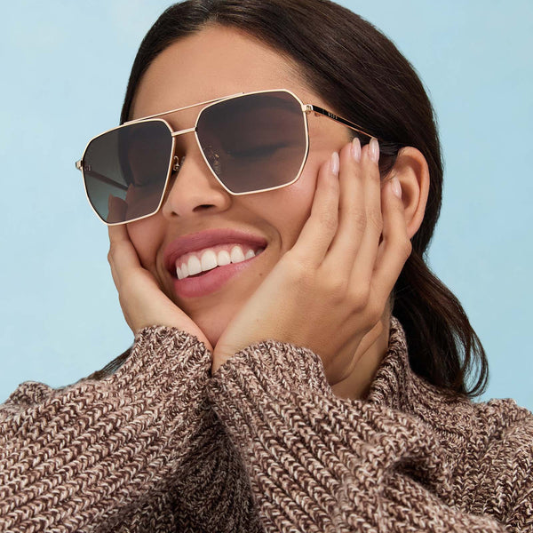 DIFF Berkley - gold brown gradient polarized sunglasses