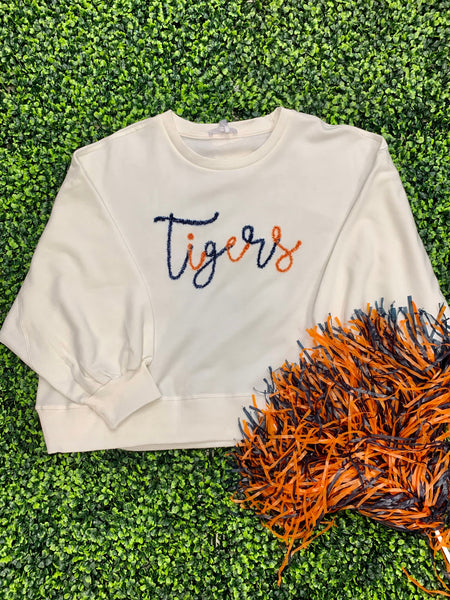 Tiger Tinsel Script Sweatshirt – A Little Bird Boutique
