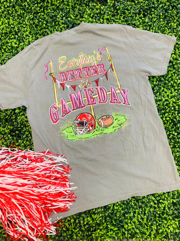 Thunderstruck Puff Letter Game Day Tee