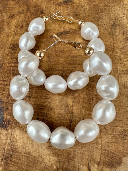 Cammie Fresh Water Pearl Hoops