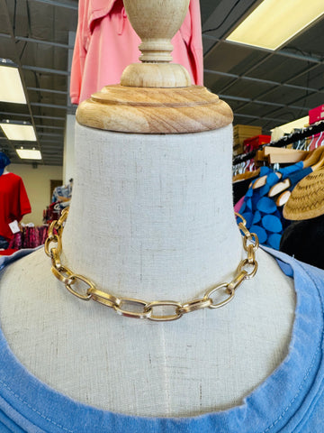 Canvas Oval Link Necklace