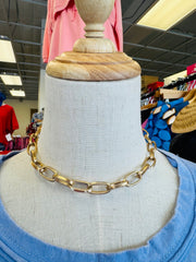 Canvas Oval Link Necklace