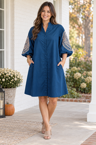 Trellis in Teal Dress