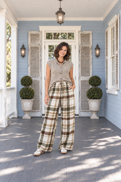 Olive Plaid Pants