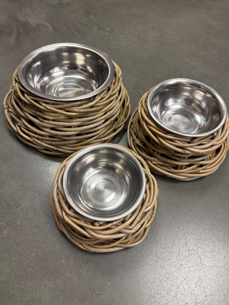 Rattan Pet Bowls - 3 Sizes