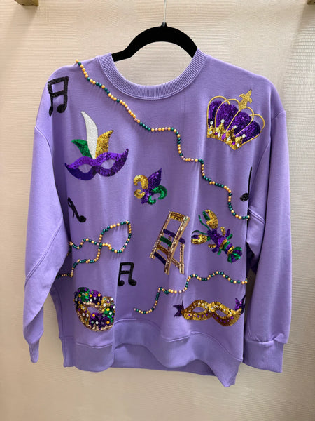 Mary Square Sarah Sweatshirt - Mardi Gras Icons