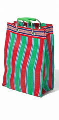 Recycled Rectangle Red, Blue  and Green Tote